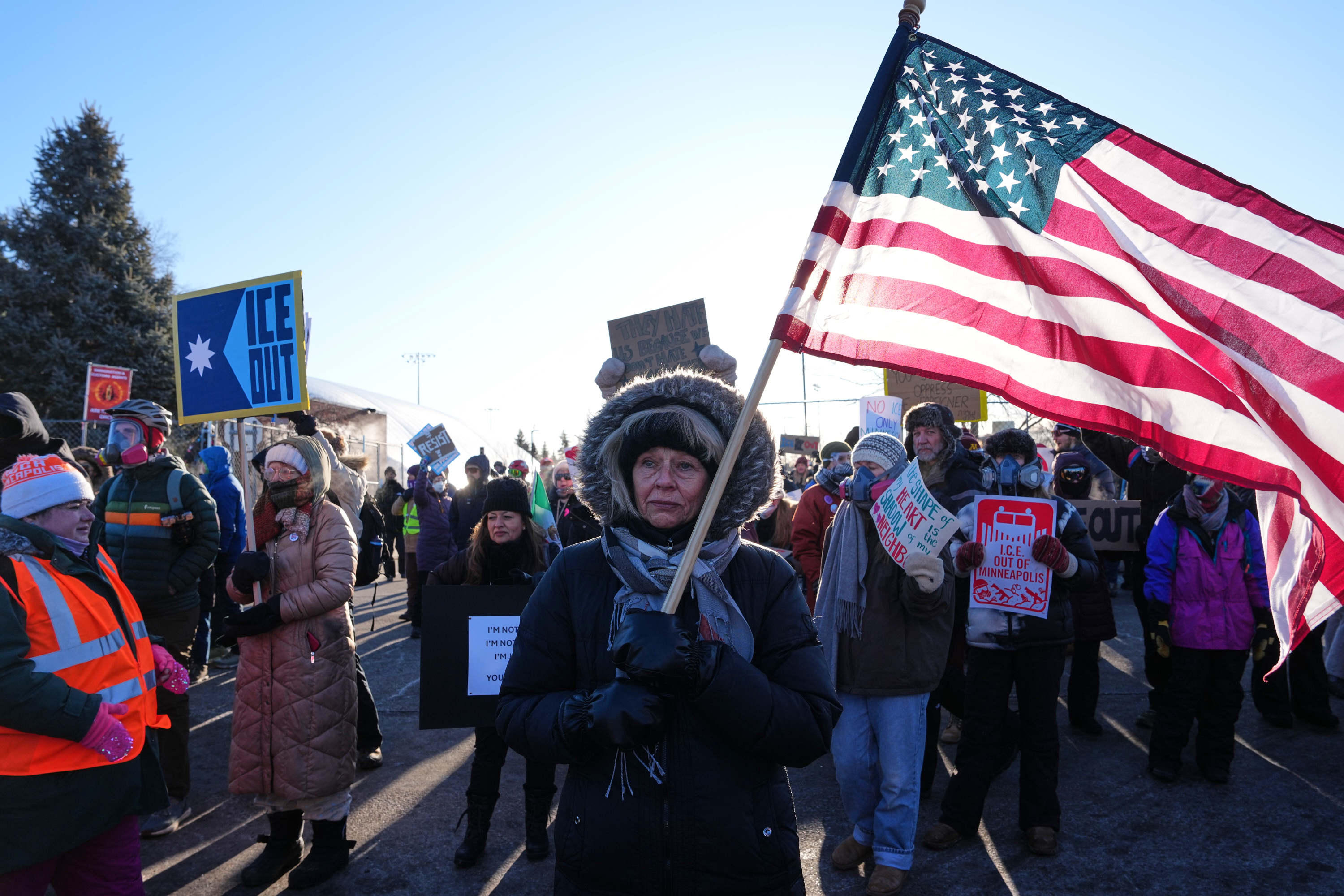 Protesters call for nationwide strike against Trump's immigration ...