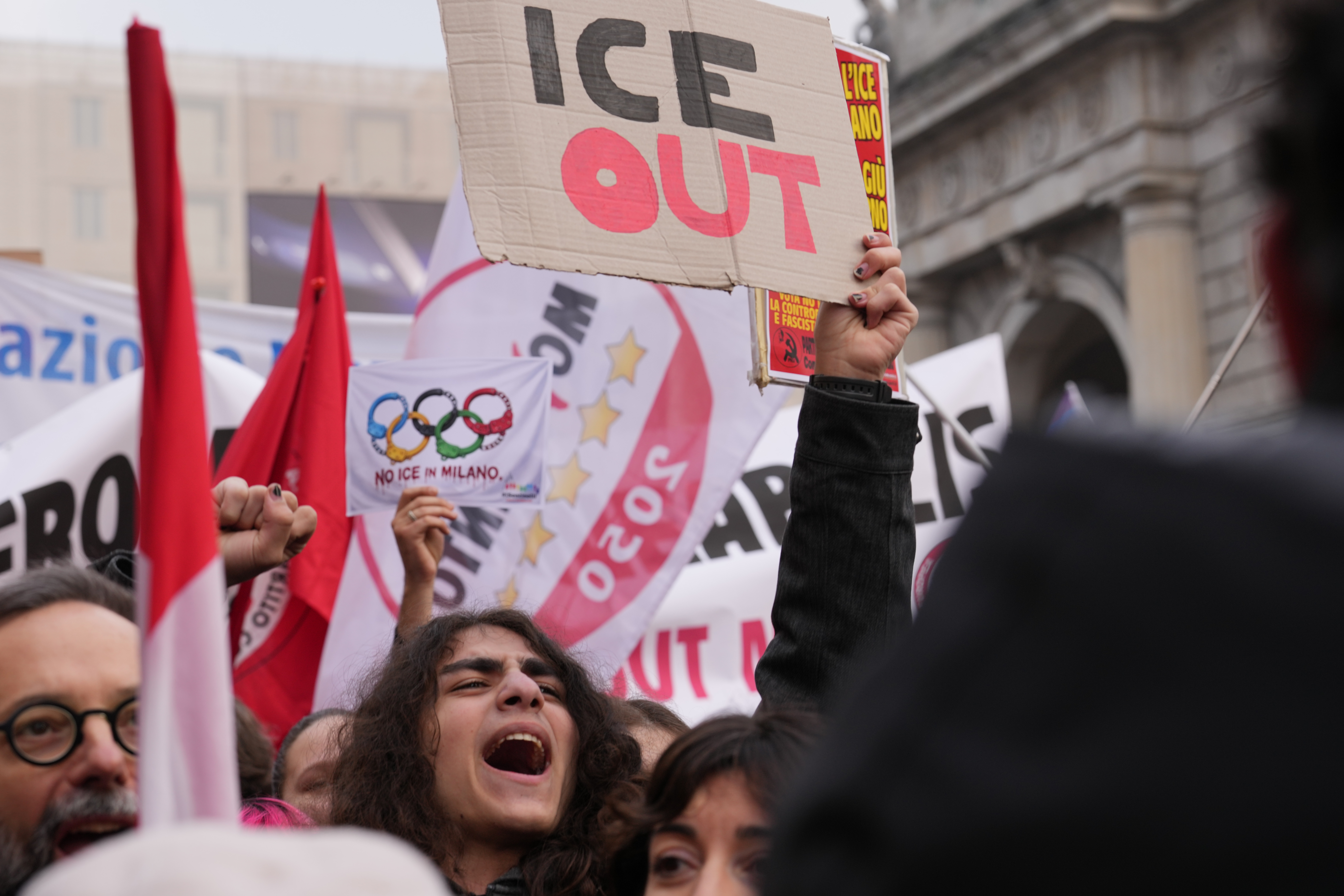 Demonstrators in Milan protest ICE unit at Winter Olympics: 'Never again means never again for anyone'