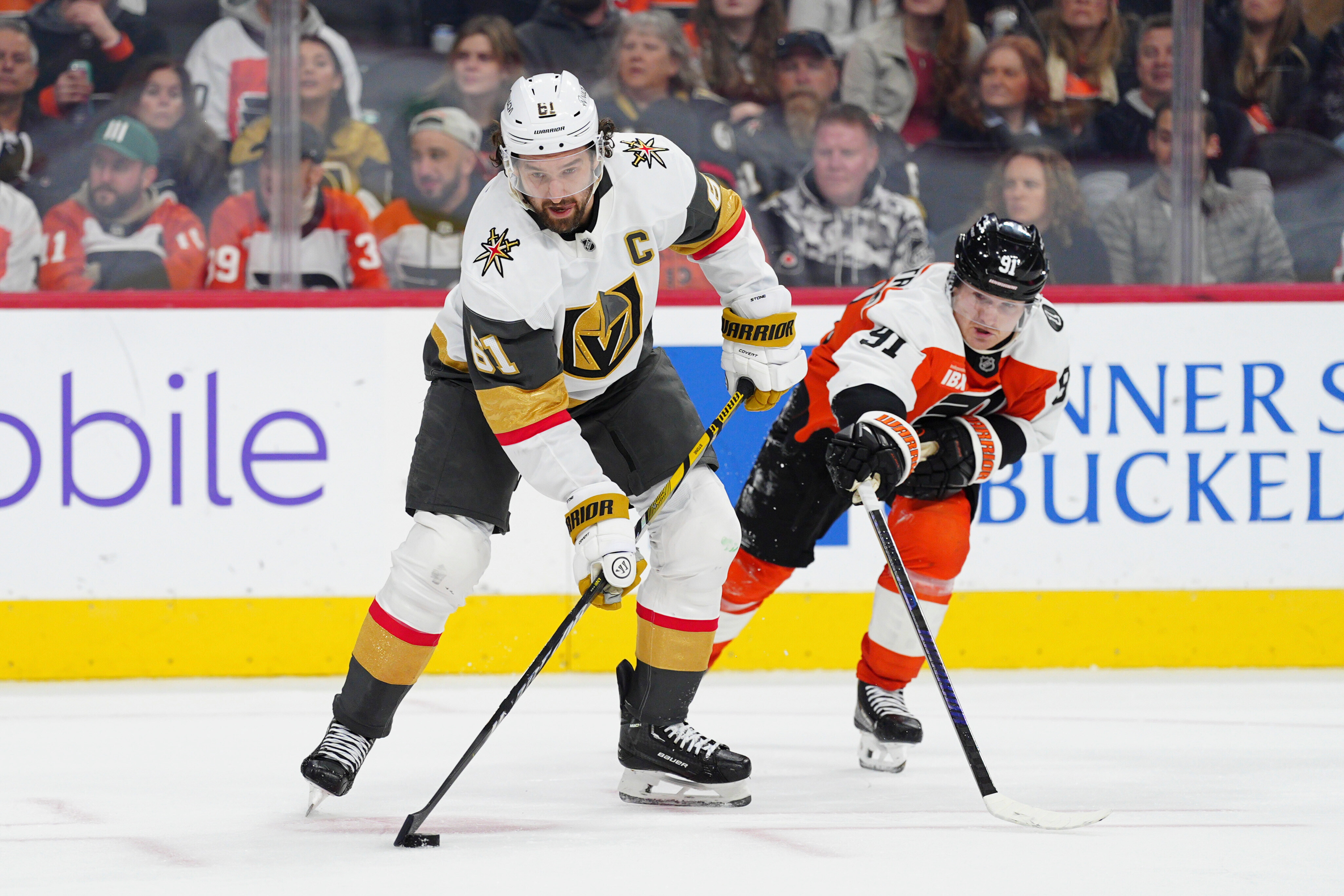 Stone scores his 2nd goal of the game in OT to lift the Golden Knights ...