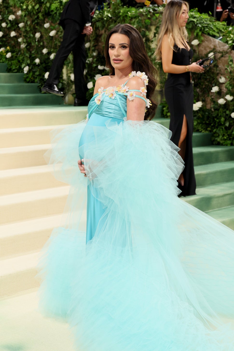 lea michele green dress Lea Michele American Horror Story Red Carpet Dress