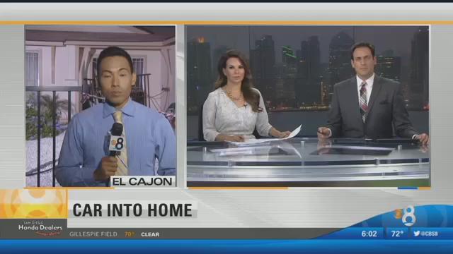 Car slams into home in El Cajon | cbs8.com